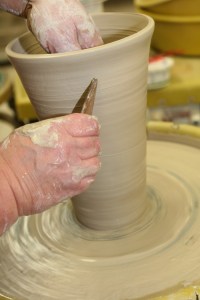 Smoothing the clay